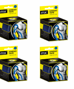 MX Kinesiology Tape - 5cm x 5m - 4 Boxes - DARK BLUE