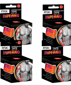 MX Kinesiology Tape - 5cm x 5m - 4 Boxes - INFERNO