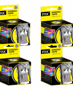 MX Kinesiology Tape - 5cm x 5m - 4 Boxes - MULTI COLOUR