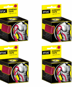 MX Kinesiology Tape - 5cm x 5m - 4 Boxes - RED
