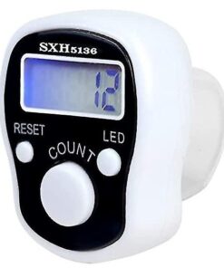 MXM Tasbih Finger Counter With Big Digit LED Light Screen - White