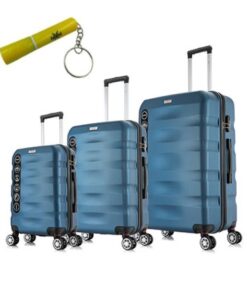 Mykonos 661-55/65/75 cm Trolley Case Set With MXM Keyring Flashlight - Blue
