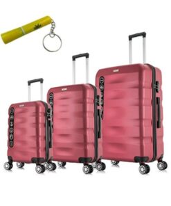 Mykonos 661-55/65/75 cm Trolley Case Set With MXM Keyring Flashlight - Red
