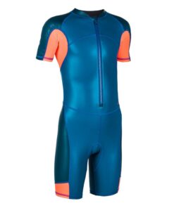 Nabaiji Boys' Swimming Suit - Shorty 100 Kloupi - Blue Red - 10-11 years