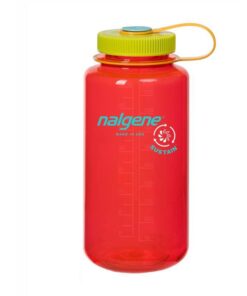 Nalgene Wide Mouth Sustain Bottle 1L/32oz - Pomegranate w/Lime Cap
