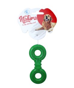 Natura Plastic Barbed Round Bone Dog Toy - Green