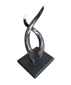Natural Wood Base Kudu Horn Ornament