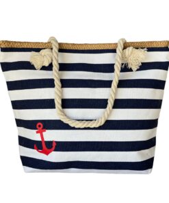 Nautical Cotton Road Beach Bag - Blue