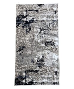 Navy and Beige Modern Runner Rug