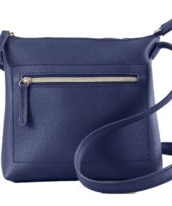 Navy Pebblestone PVC Slim Cross Body Bag