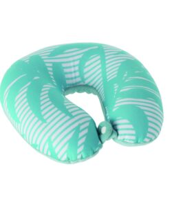 Neck Pillow with Leaf Print - Neoprene & Fleece Material - Blue Leaf