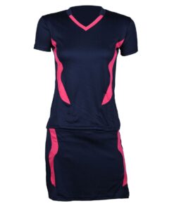 Netball Kit Rc-910 Set of 10 with a Built in Tights - Navy/Pink - Junior