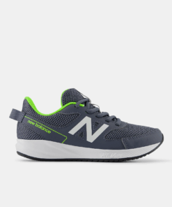 New Balance Kids' 570 v3 Road Running Shoes - Dark Arctic Grey/Pixel Green/Silver Metallic - UK Junior 6