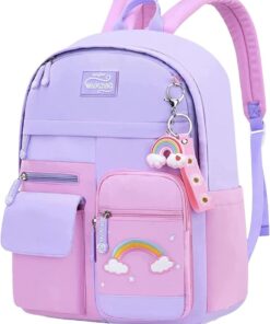 New Fashion Cute Girls Teenagers Student School Backpack Bag - Purple Pink