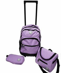 New Kings 3 Piece Backpack With Telescopic Handle and Hard Base - Purple