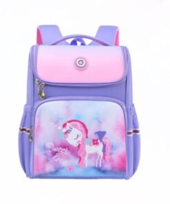 New Primary School Backpack -Purple Unicorn