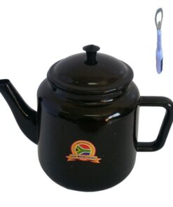 New World - 1.9 liter Enamel Teapot - Black And Bottle Opener