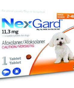 NexGard Chewable Tick & Flea Tablet for Dogs - 2-4kg (1 Tablet)