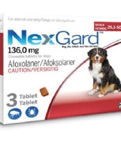 NexGard Chewable Tick & Flea Tablet For Dogs - 25.1 - 50kg (3 Tablets)