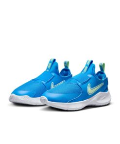 Nike Big Kids' Flex Runner 3 Road Running Shoes - Photo Blue/Vapor Green - UK Junior 5.5