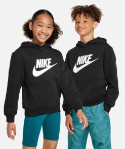 Nike Big Kids' Sportswear Club Fleece Hoodie - Black/White - L