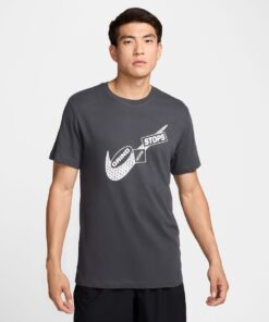 Nike Men's Dri-FIT Fitness Short Sleeve T-Shirt - Anthracite - M