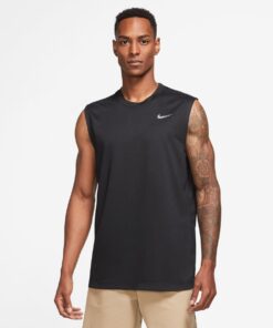Nike Men's Dri-FIT Legend Sleeveless T Shirt -Black/Matte Silver - M