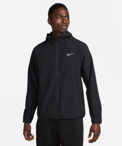 Nike Men's Form Dri-FIT Hooded Versatile Jacket - Black/Reflective Silver - M