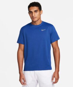 Nike Men's Miler Dri-FIT UV Short-Sleeve Running Tee - Game Royal/Midnight Navy/Reflective Silver - XL