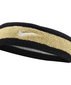 Nike Swoosh Headband - Black & White - Team Gold/White