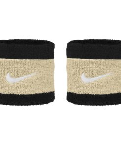 Nike Swoosh Wristbands - 2 Pack - Various Colours - Black/Team Gold/White - Unisex