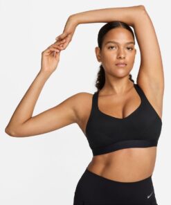 Nike Women's Indy High Support Padded Adjustable Sports Bra - Black/Black - XL