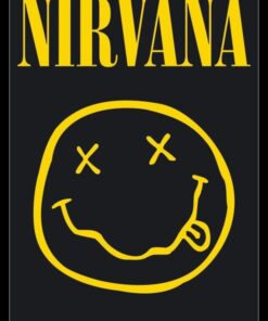 Nirvana - Smiley Poster with Black Frame