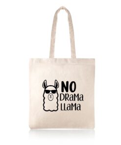 No Drama Llama Cotton Shopper Tote Bag