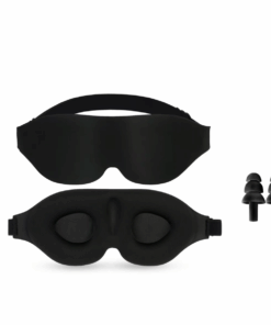 Noctal Premium Black 3D Eye Mask & Ear Plugs Combo For Enhanced Sleep