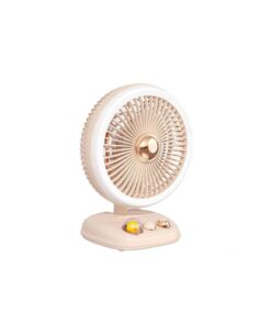 Noiseless Oscillating Table Cooling Fan 180 Rotation - Biege