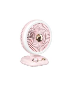 Noiseless Oscillating Table Cooling Fan 180 Rotation - Pink