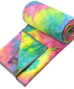 Non Slip Tie Dye Yoga Towel Mat Hot Yoga Towel With PVC Grip Dots W61 L183