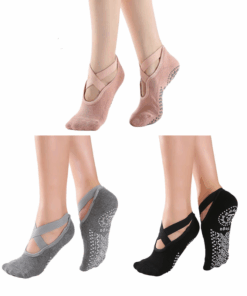 Non Slip Yoga Socks, Anti-Skid Socks for Pilates, Barre, Dance - 3 Pack