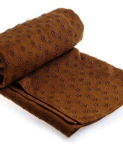 Non-Slip Yoga Towel - Bikram Pilates Workout Microfibre Mat Fast Drying - Brown