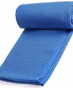 Non Slip Yoga Towel Mat Hot Yoga Towel With PVC Grip Dots W61 L183 - Blue