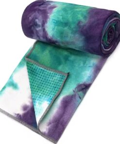 Non Slip Yoga Towel Mat Hot Yoga Towel With PVC Grip Dots W63 L183 Tie Dye
