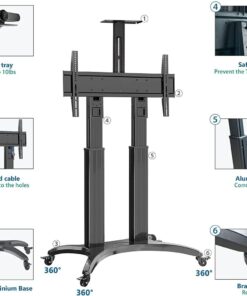 North Bayou Mobile  TV Cart Stand with Wheels(AVF1800-70-1P)