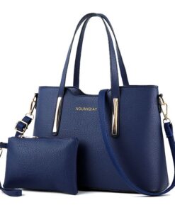 NOUMIQIAY Two-Piece Set Fashion Single Shoulder Ladies Bag - Blue