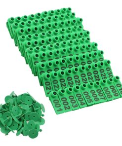 Number Ear Tags Plastic Livestock Farm Animal ID Tool Goats Label - 100 Pack - Green