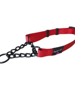 Nunbell Large Adjustable Half Check Collars - Red