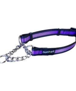 Nunbell Large Reflective Half Check Collar - Purple