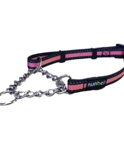 Nunbell Medium Reflective Half Check Collar - Pink