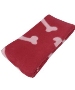 Nunbell Pet Fleece Blanket Soft Sleep Bed Cozy Warm Mat Cover (90cmx60cm) - Red, White