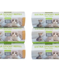 Nunbell Pet Hair Lint Remover Roller Extra Sticky Refill - 6 Rolls